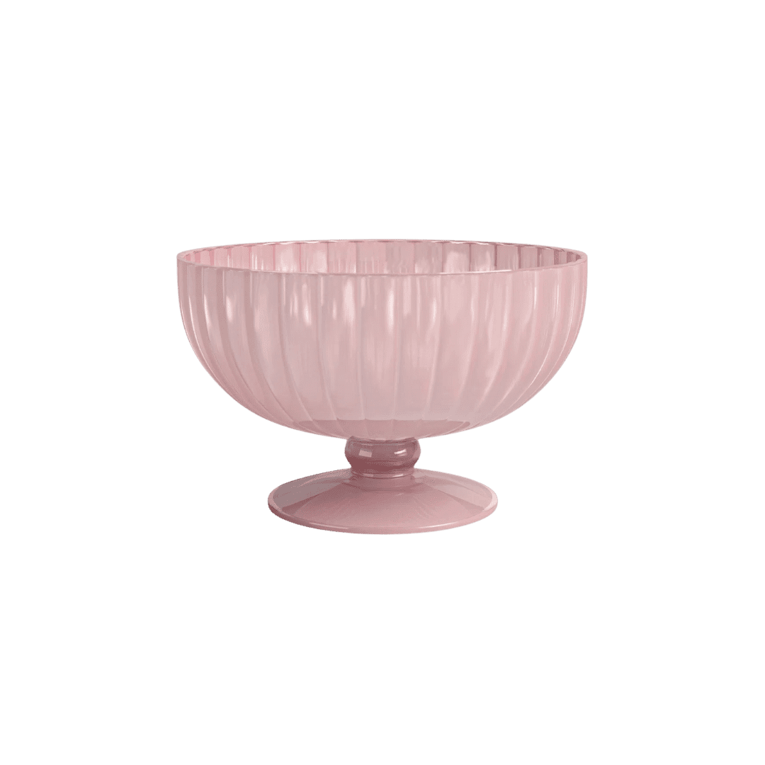 Pink glass bowl for decor