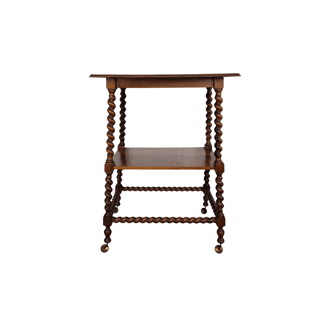 carved oak side table