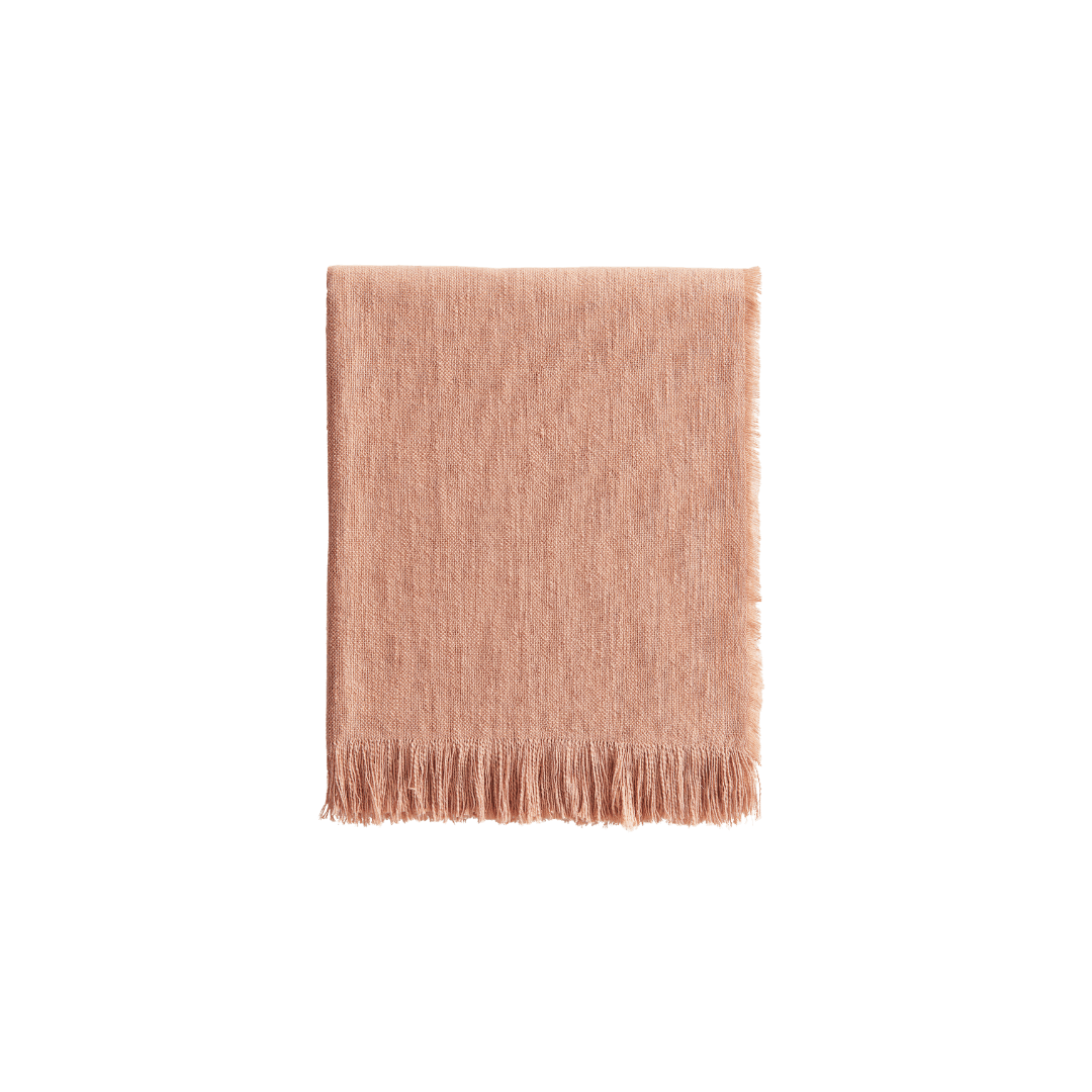 Pink textured throw blanket