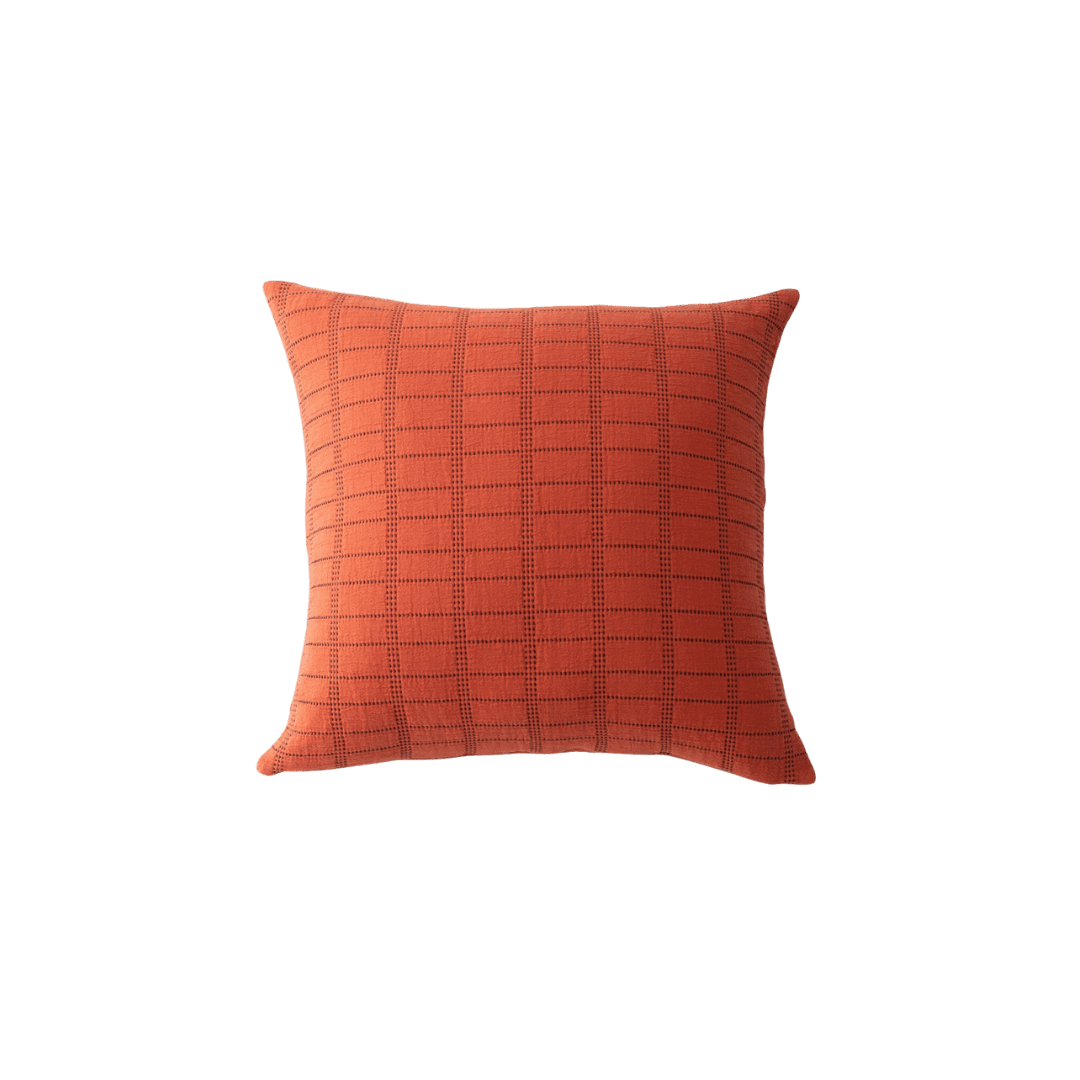 Grid orange pillow
