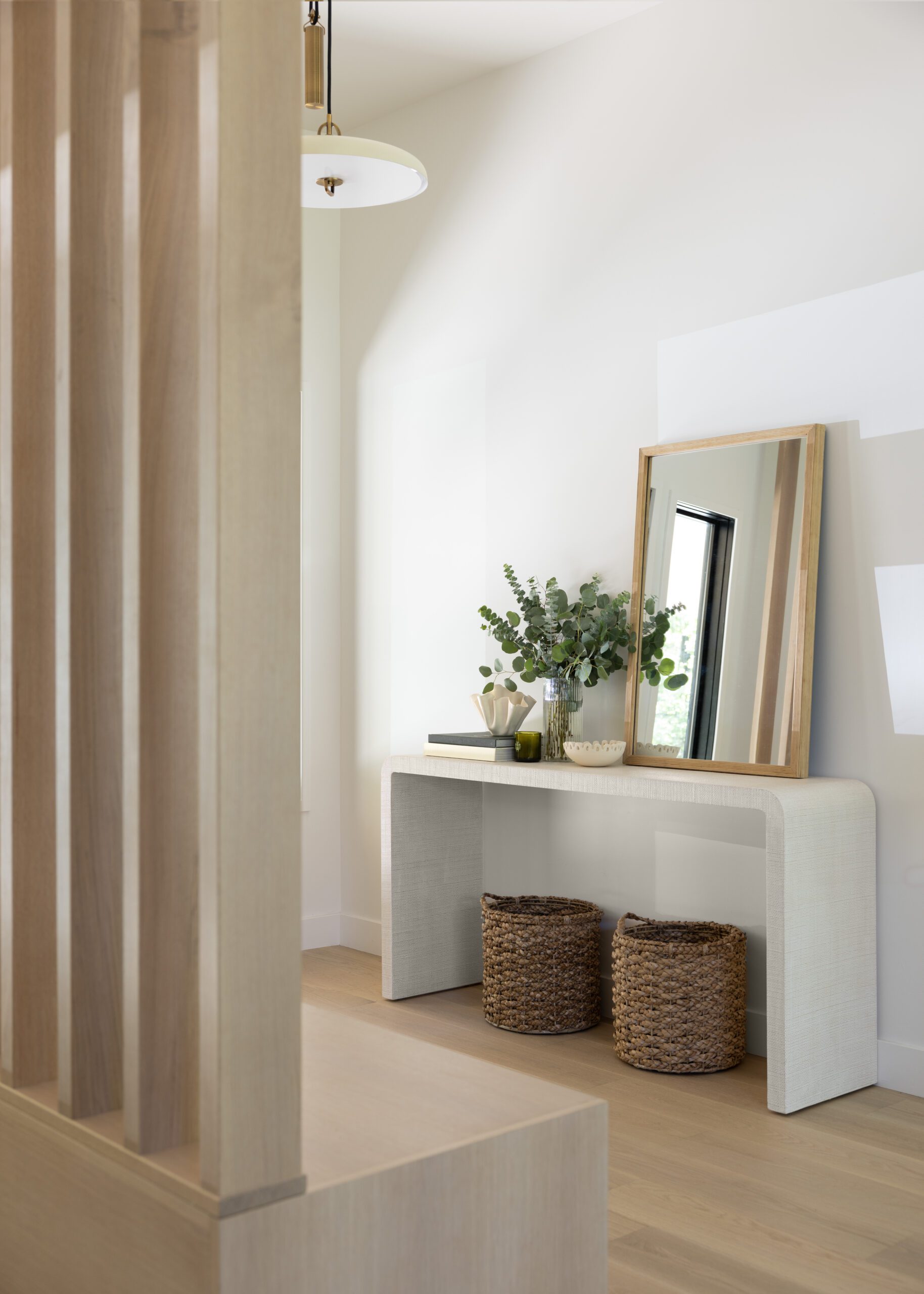 Entryway Set-Up with Mirror and Storage