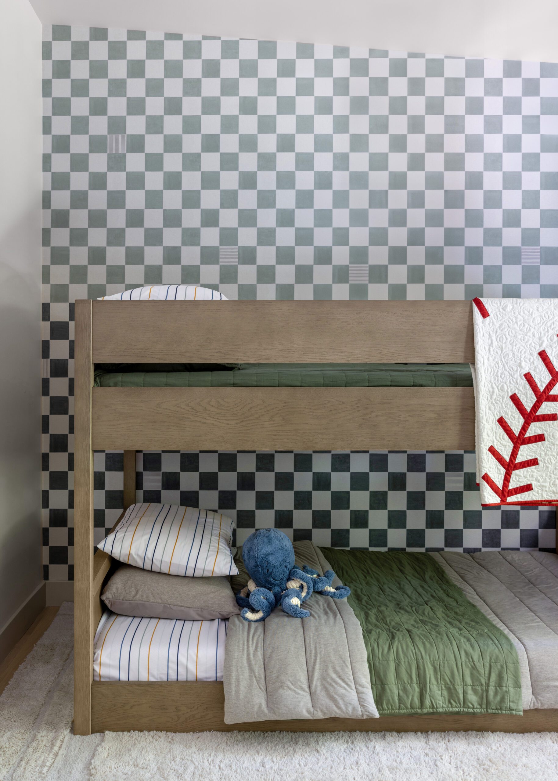 Checkered Wallpaper Bunk Beds