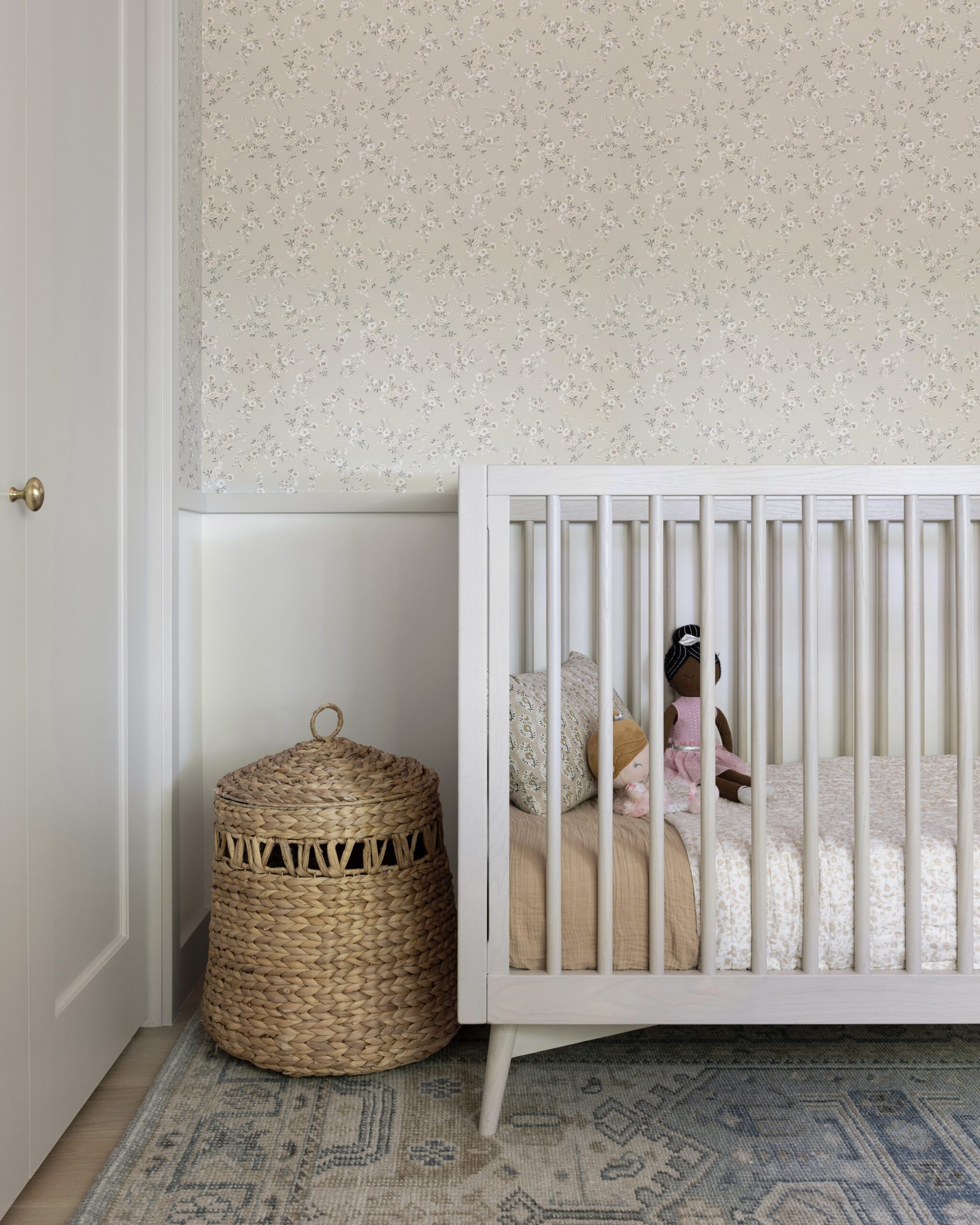 Flowered Wallpaper Baby Room