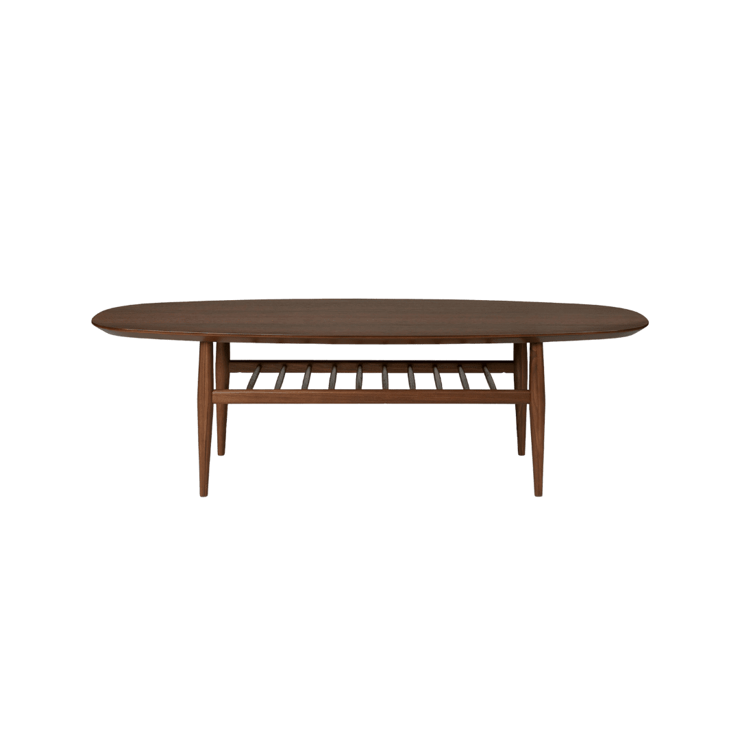 Wooden oval midcentury coffee table