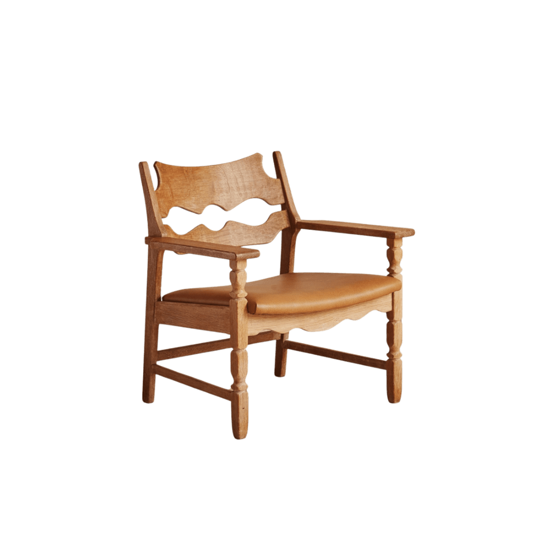 Vintage wooden camel chair
