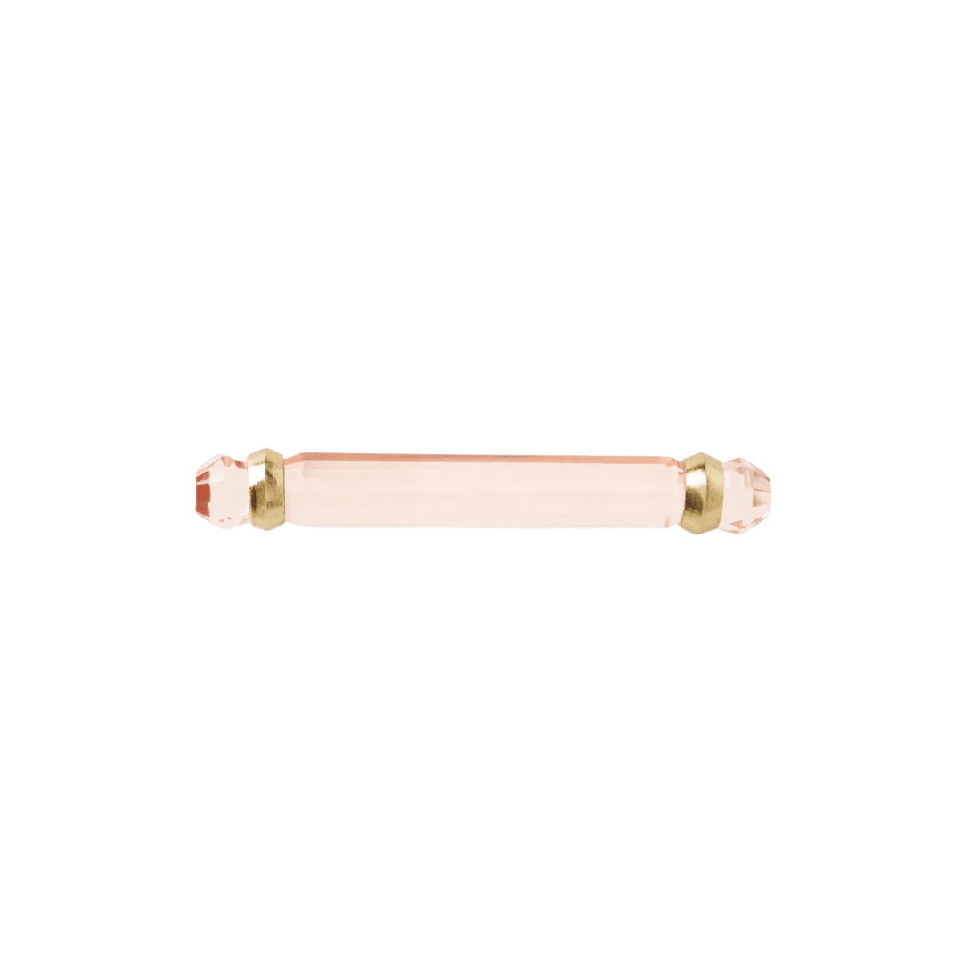 Clear glass pink hardware cabinet pull
