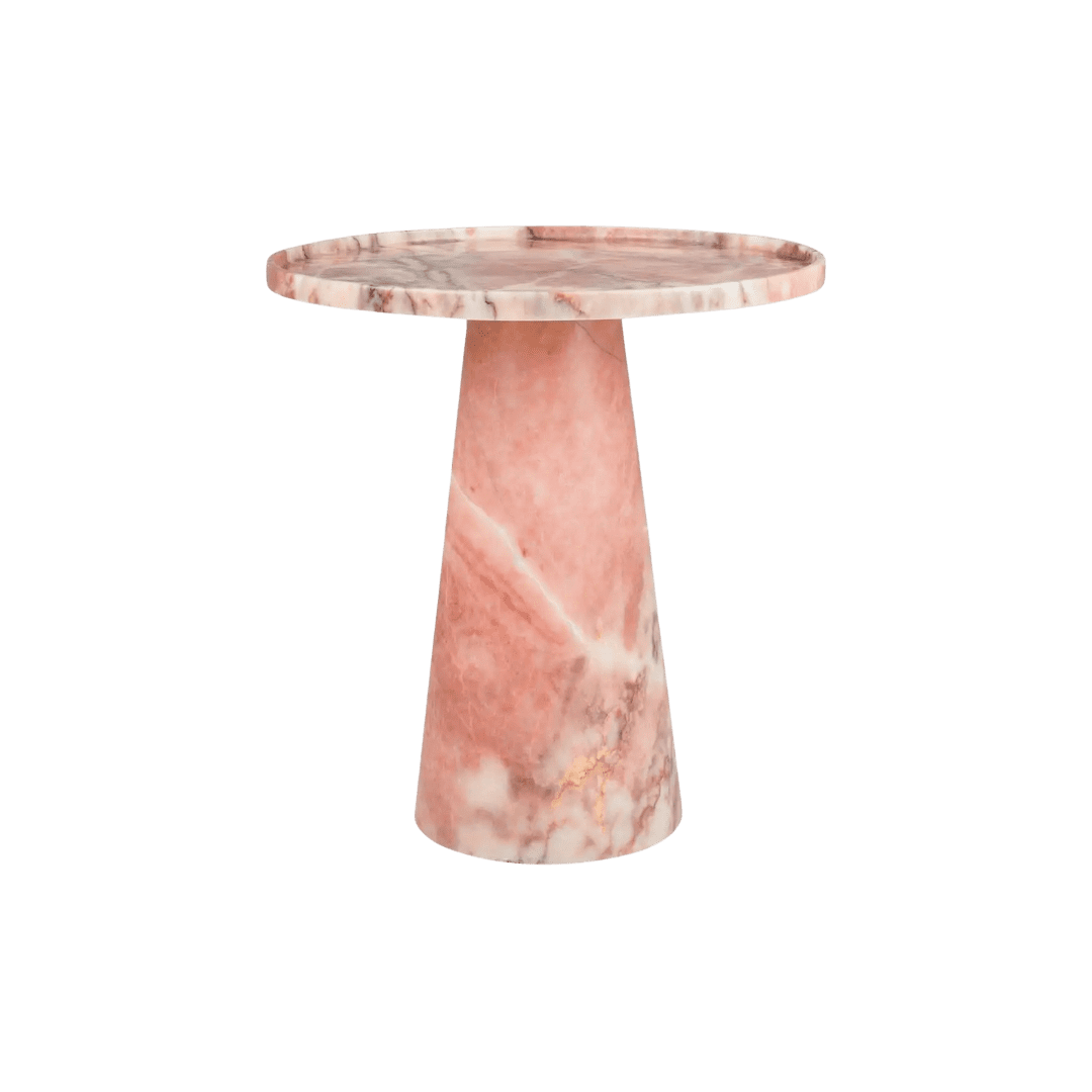Pink marble side table
