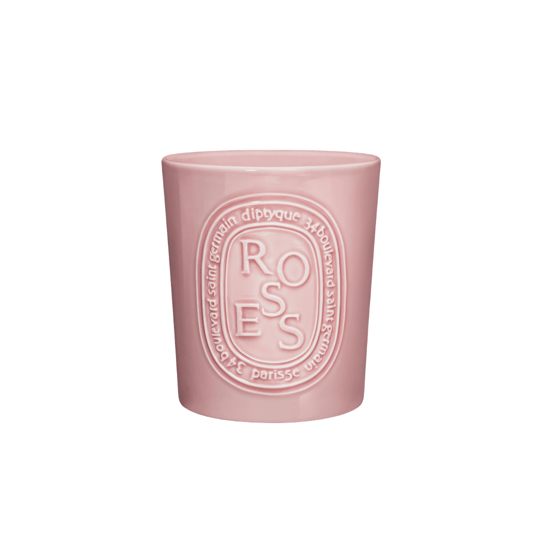 Pink rose candle