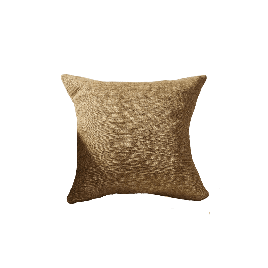 Tan linen pillow cover texture