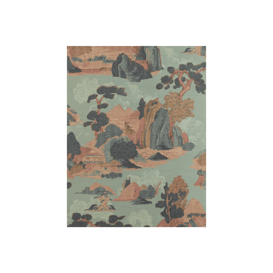 Floral grasscloth wallpaper