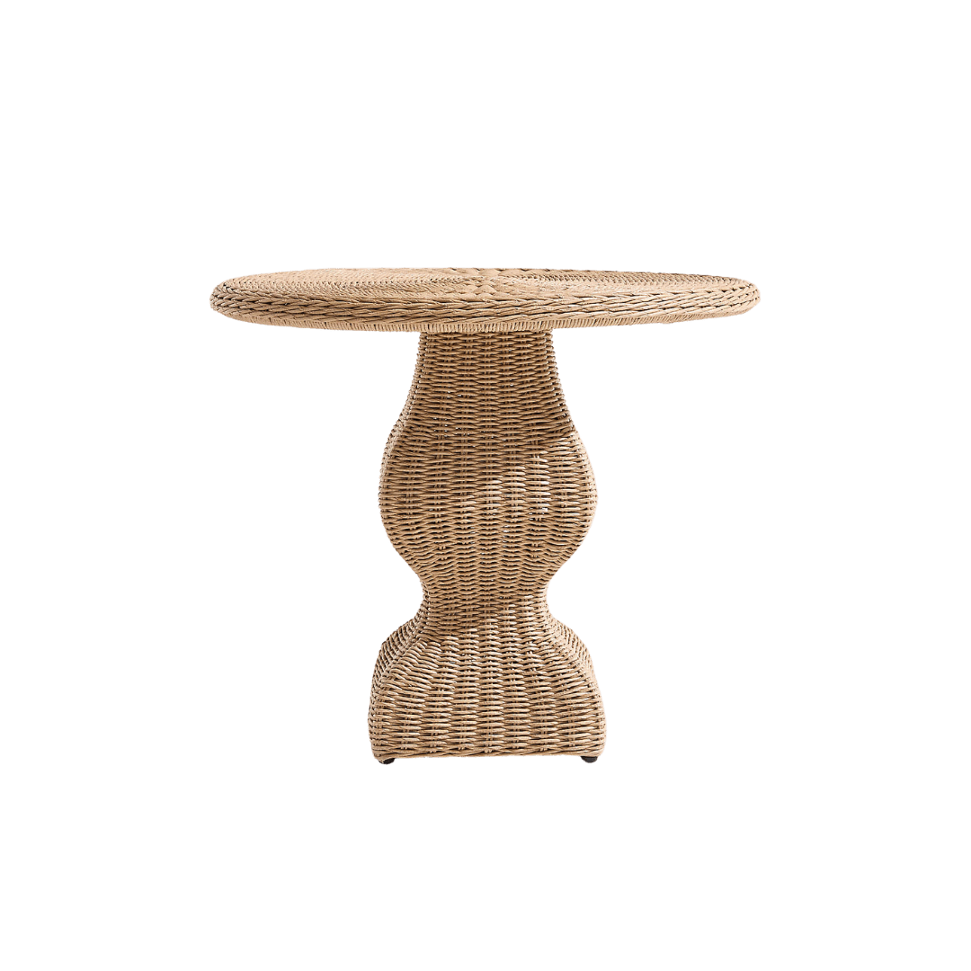 Wicker scalloped dining table