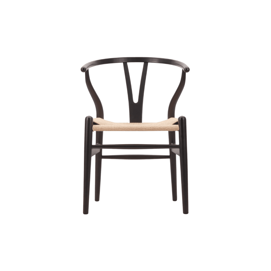 Black wishbone dining chair