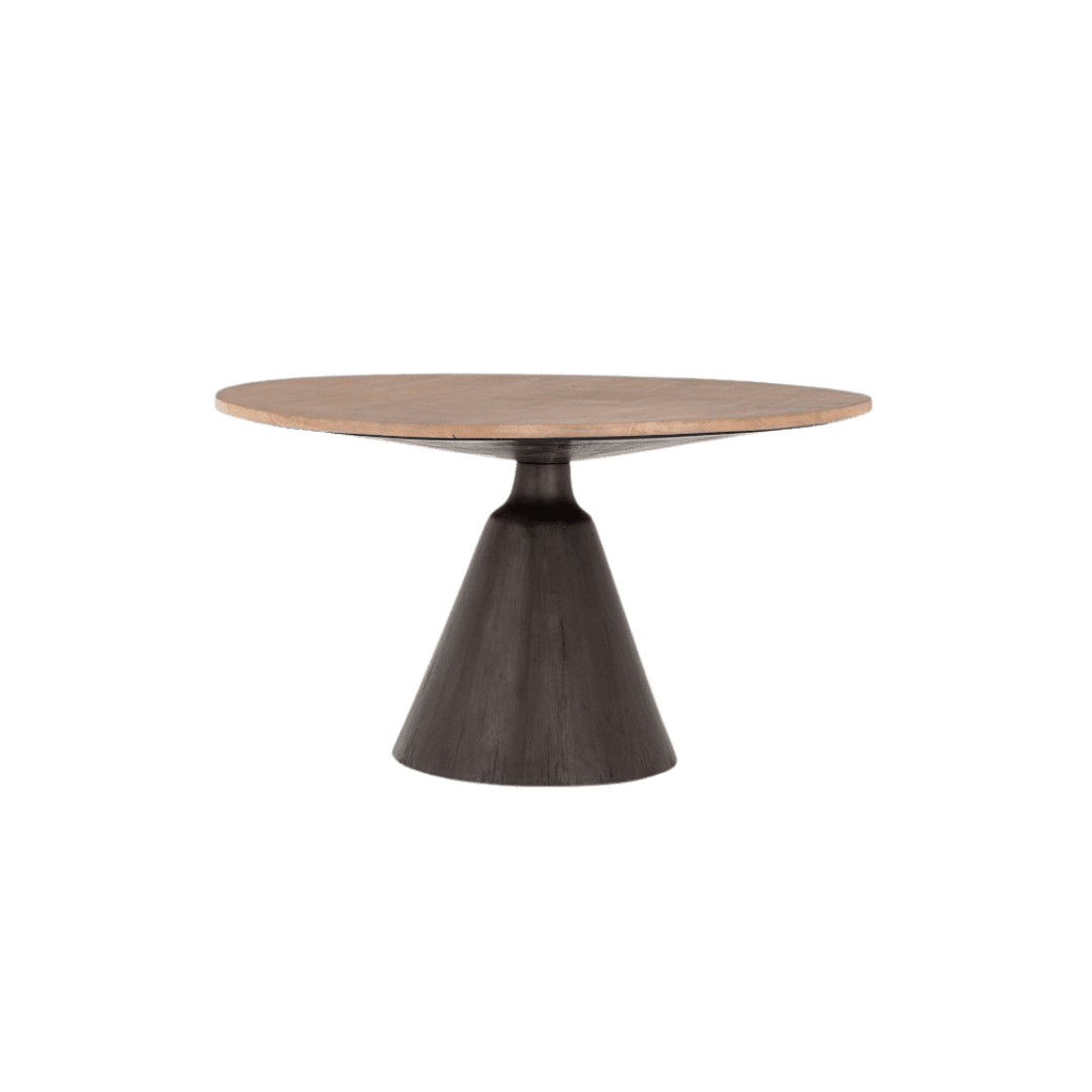 Wooden pedestal dining table