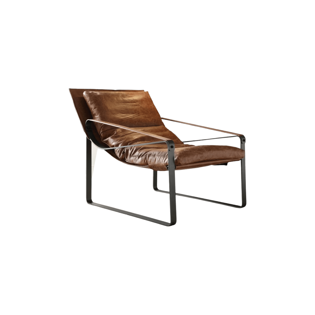 Leather armchair with black finishes