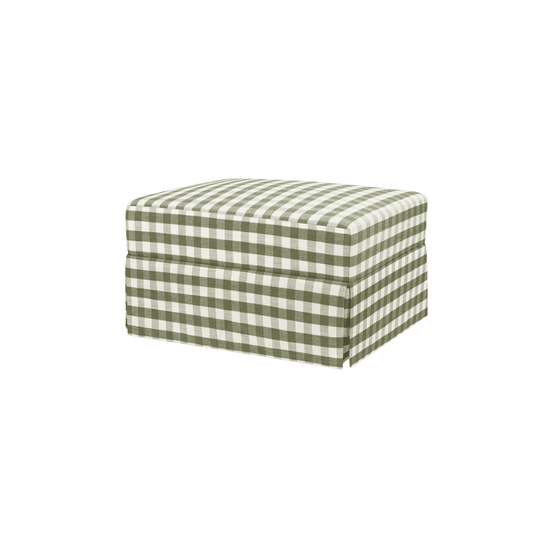 Green gingham ottoman