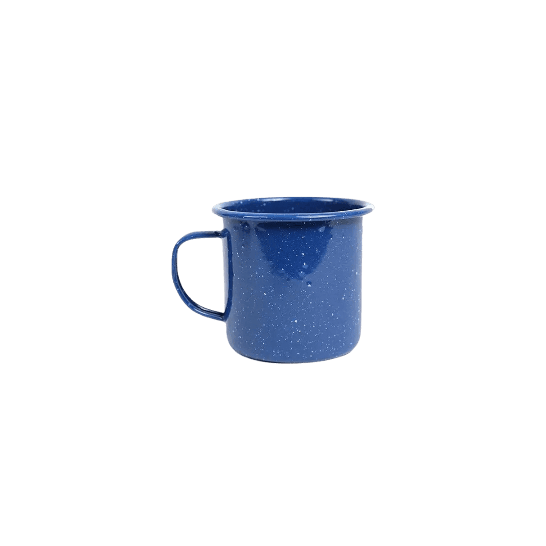 Blue enamel mug