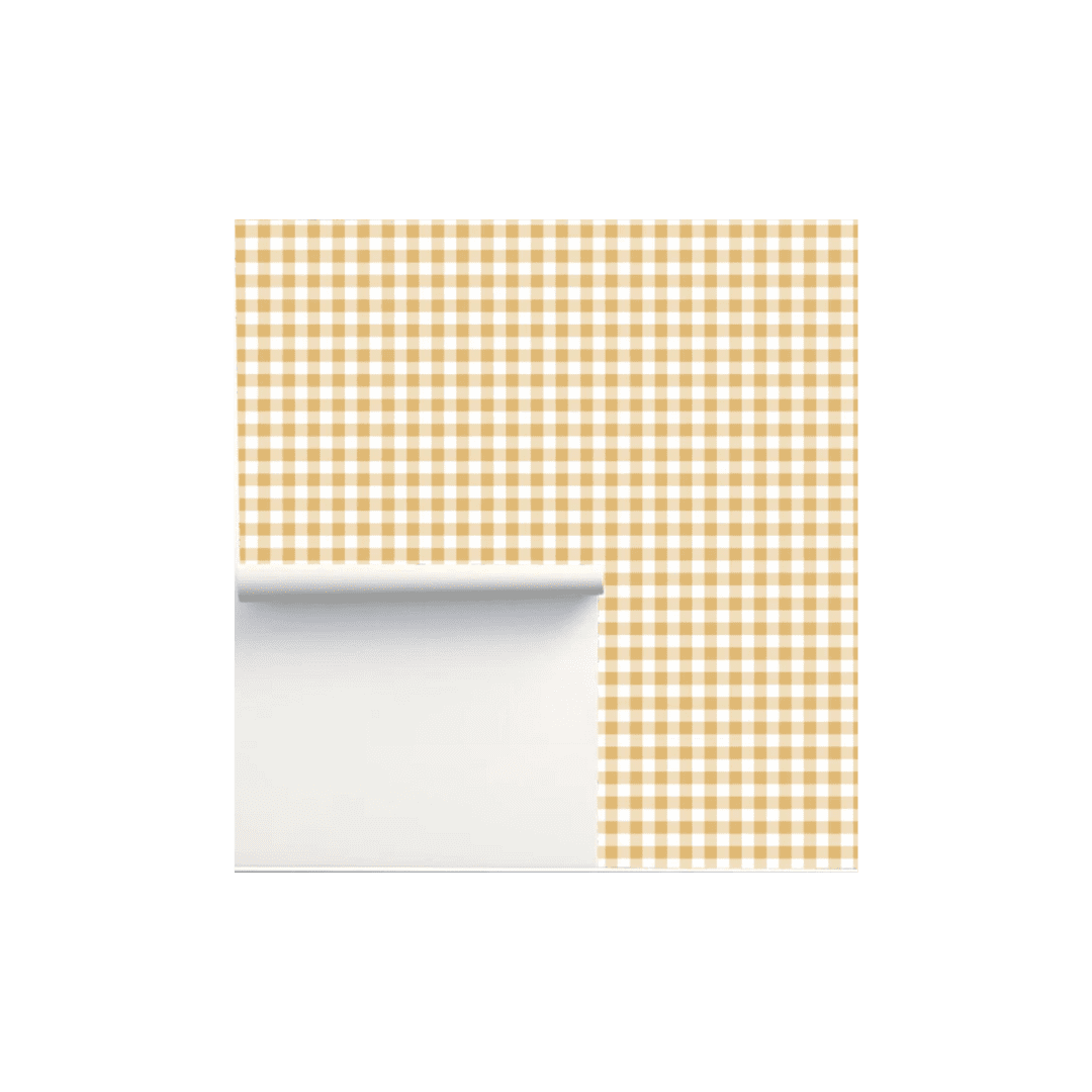 Yellow gingham wallpaper peel and stick