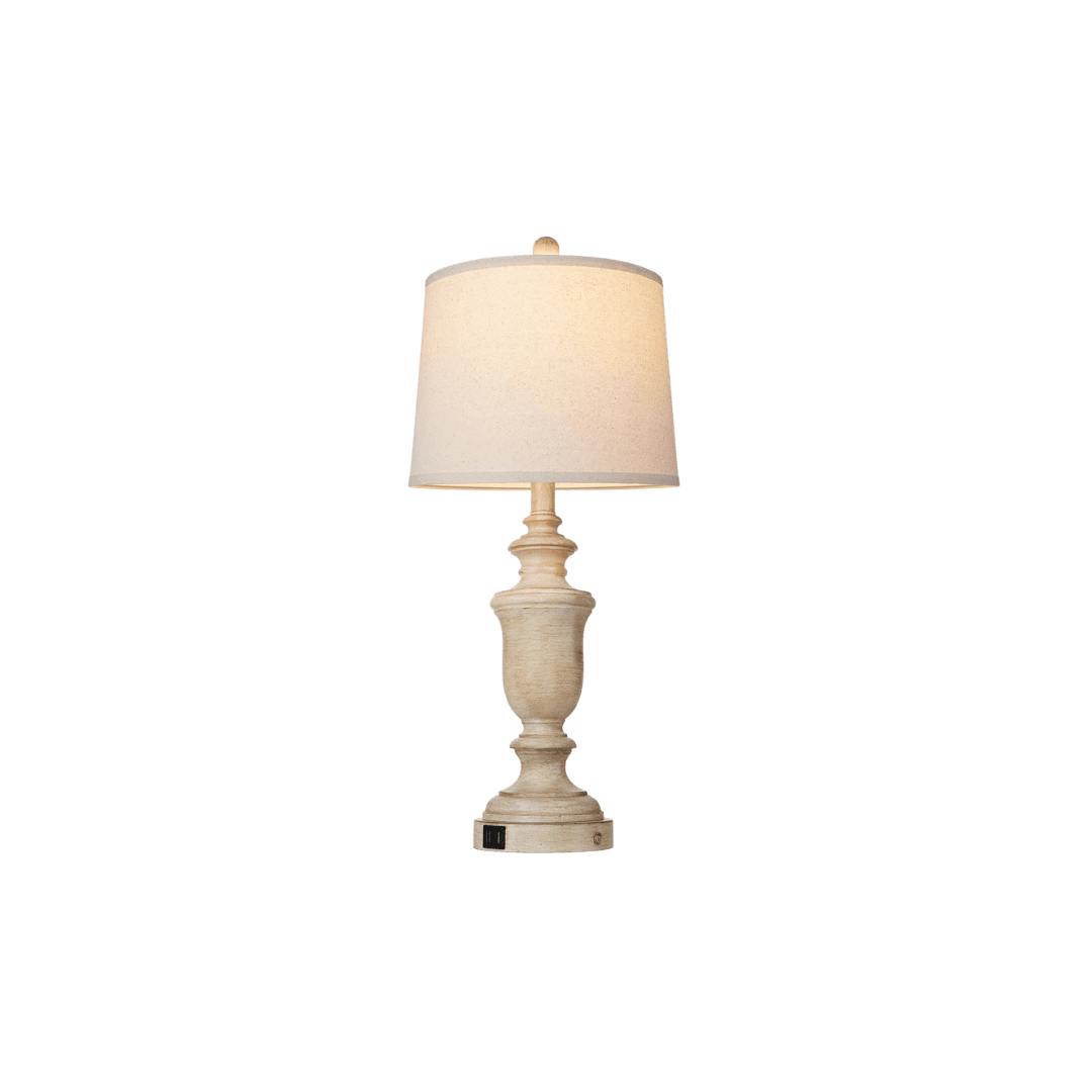 Table lamp white base