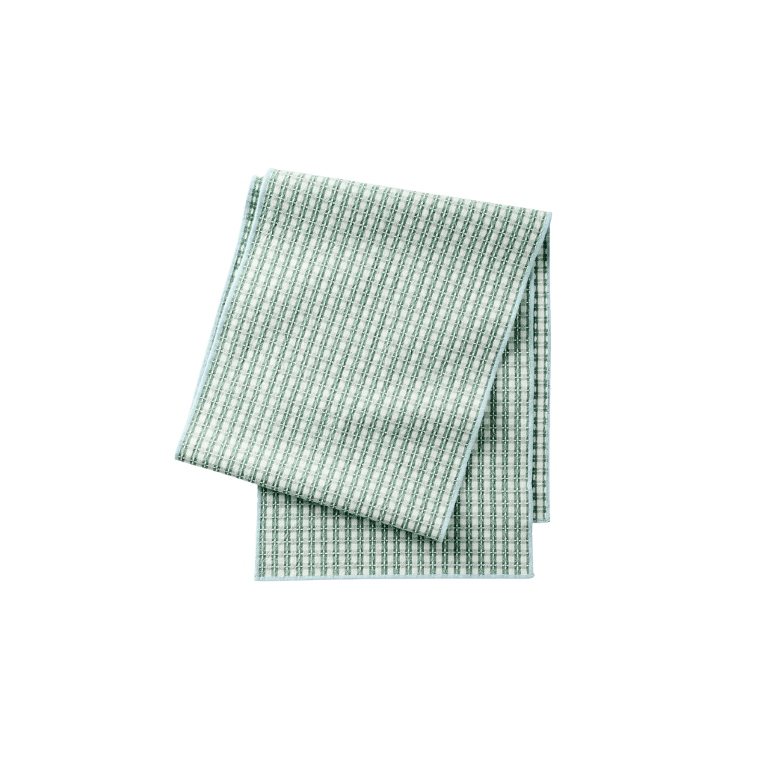 Green gingham checkered runner