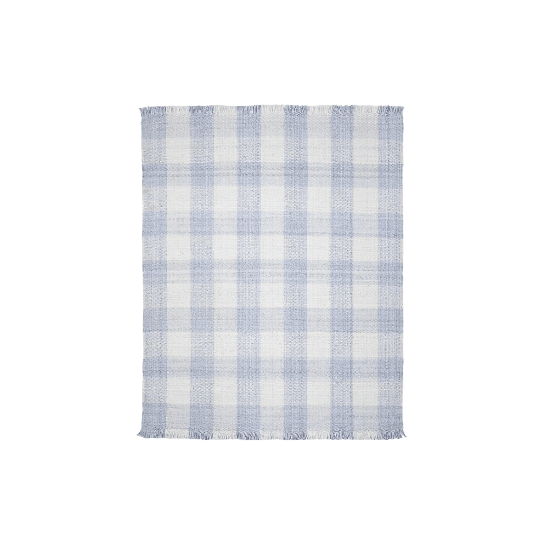 Blue gingham rug