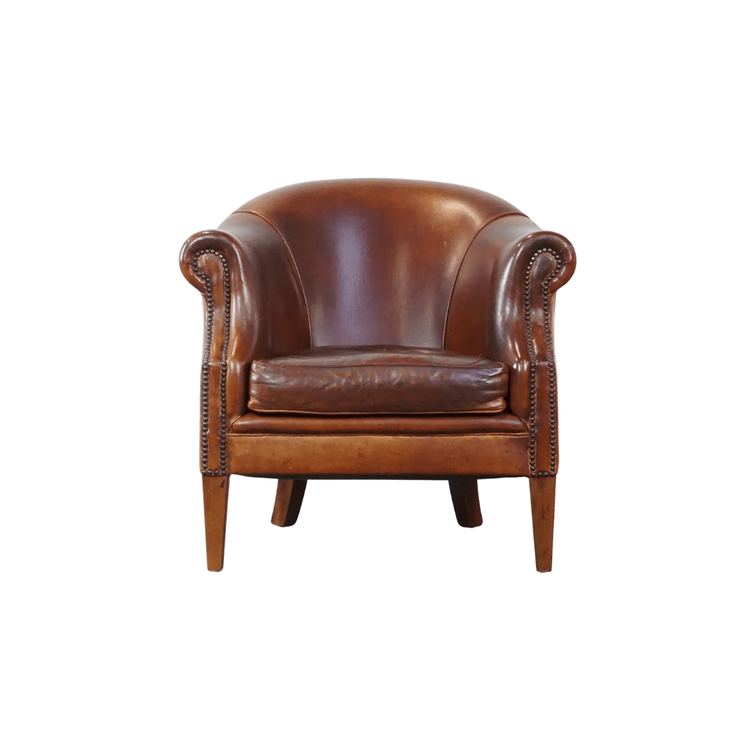Leather lounge chair