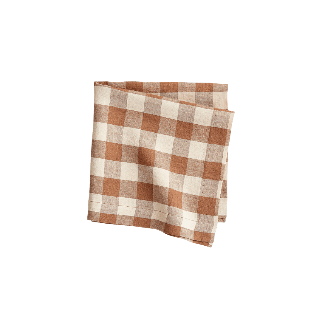 Brown gingham napkin