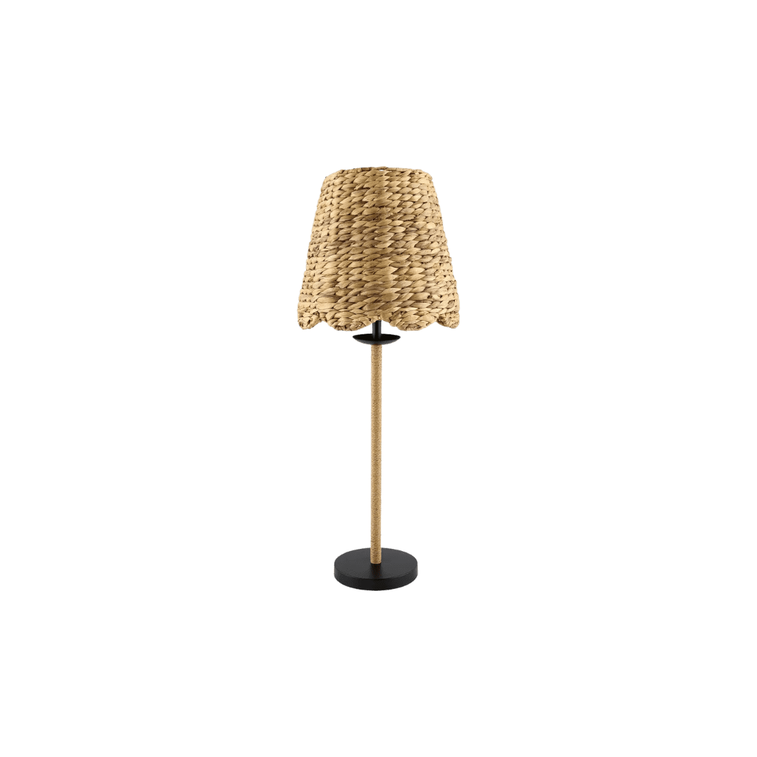 Scalloped rattan lamp