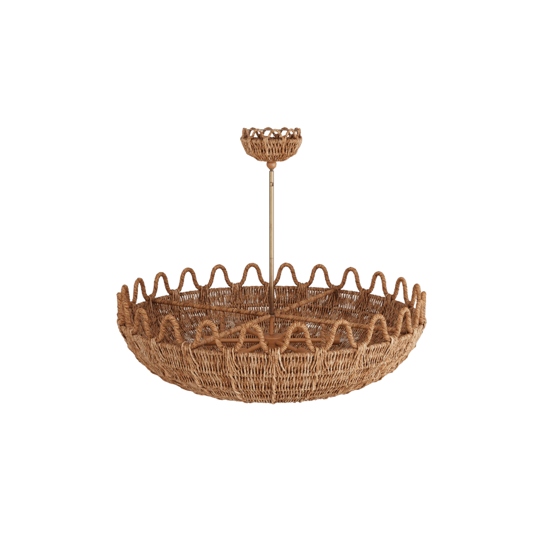 Wavy rattan chandelier