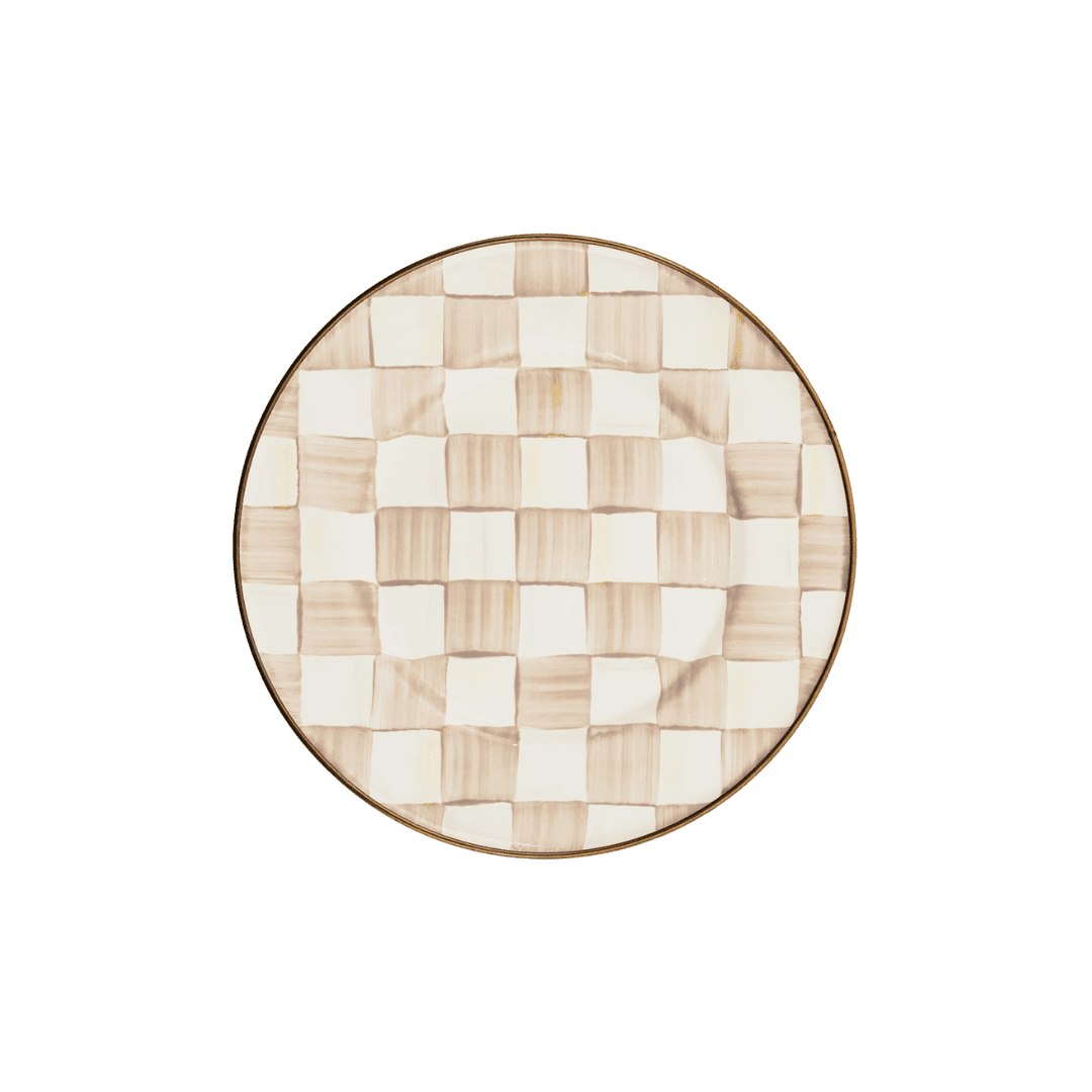 Brown gingham checkered plate