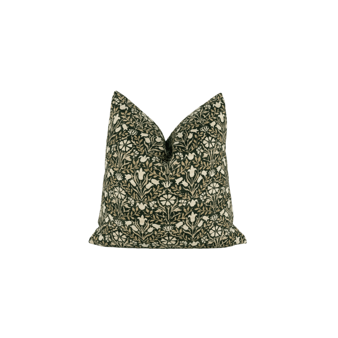 Green floral pillow