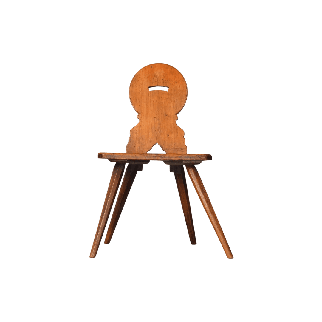 Wooden Swiss chair with high back