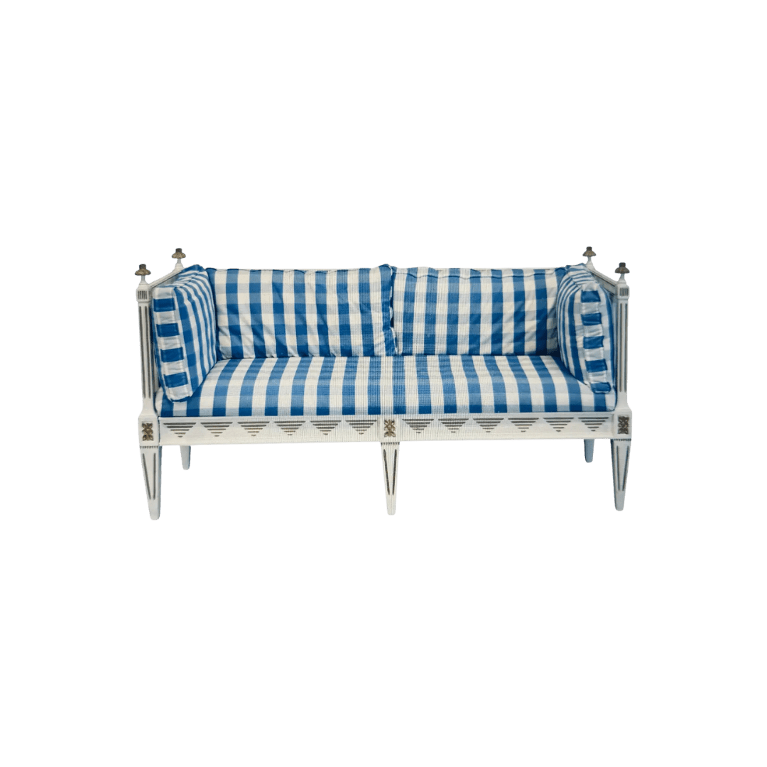 Gingham swedish bench vintage furniture