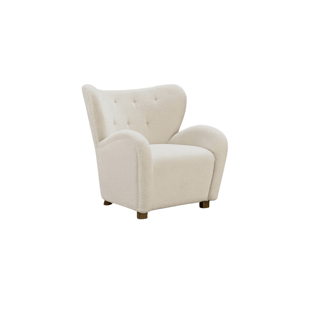 White wingback chair