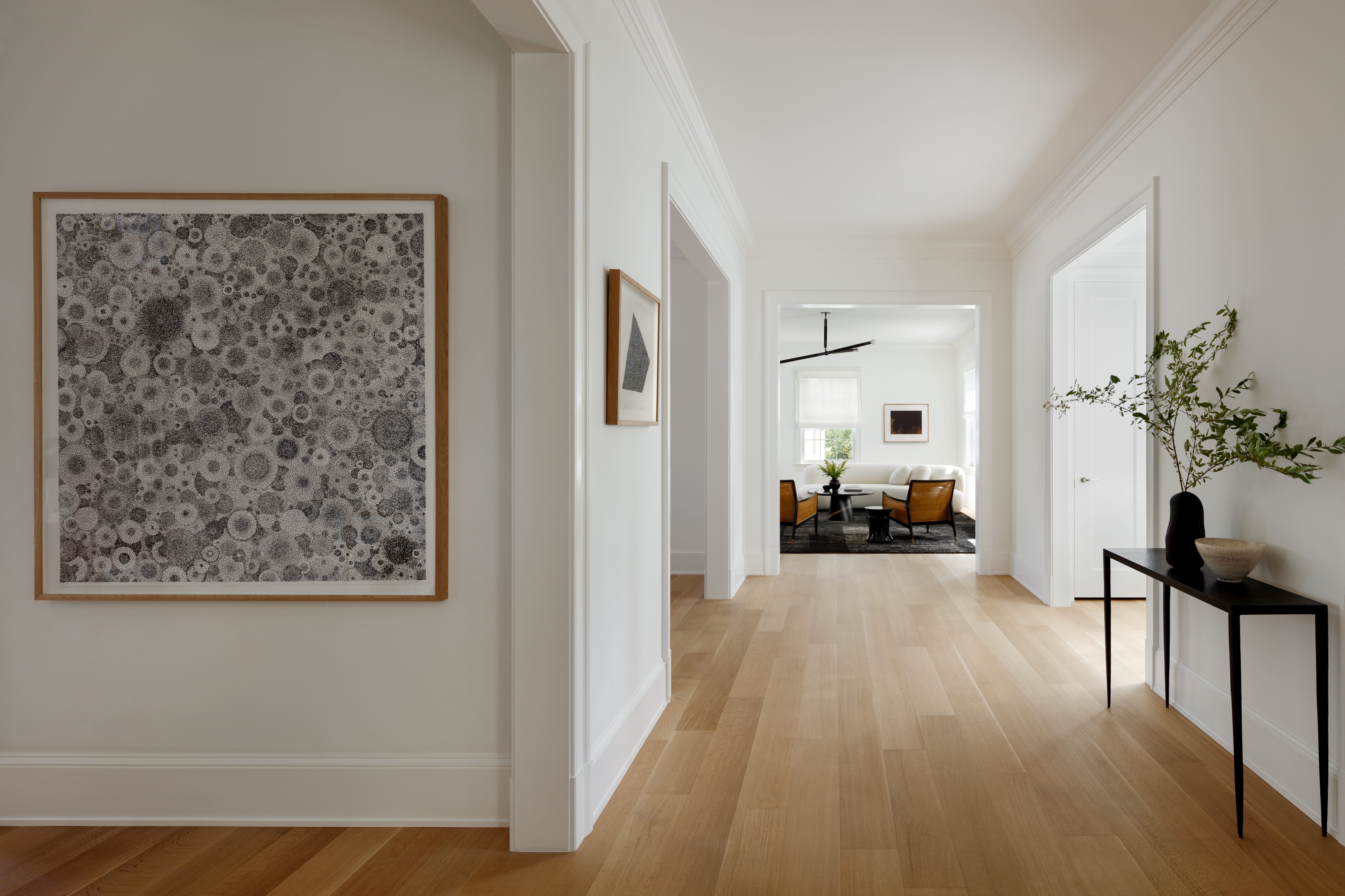 Bright interior white paint artwork