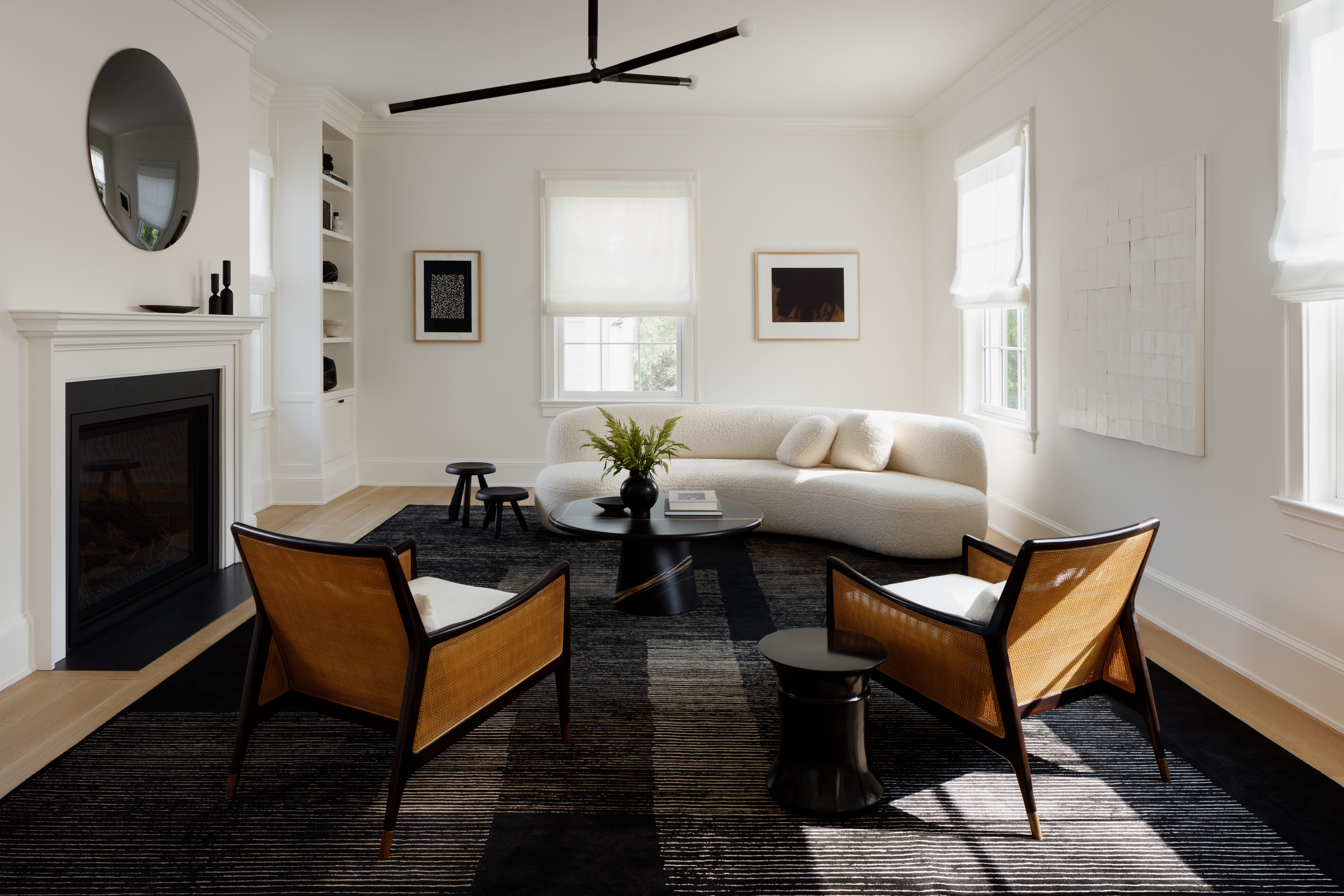 Living room design curved sofa