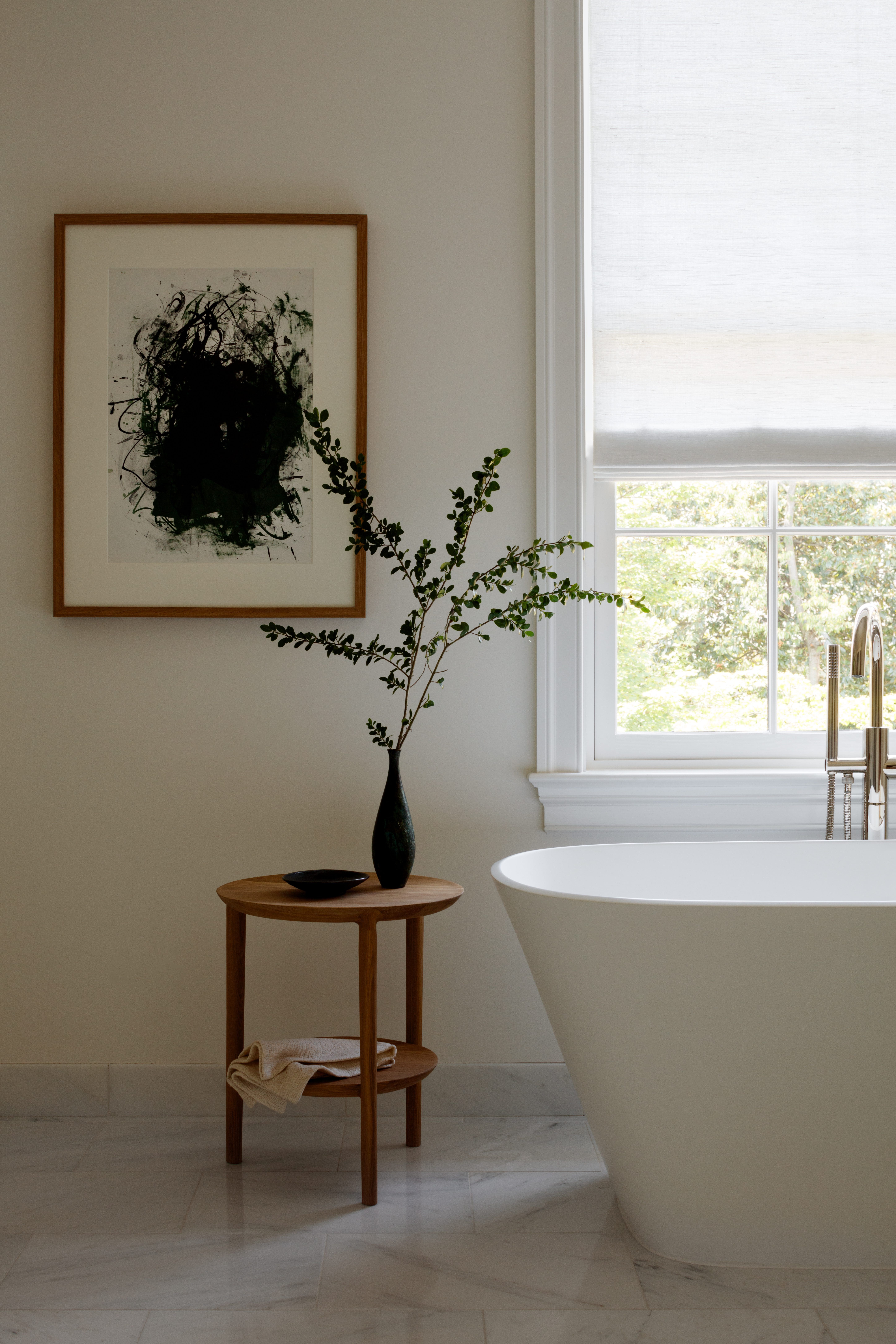 Bathroom design tub with side table