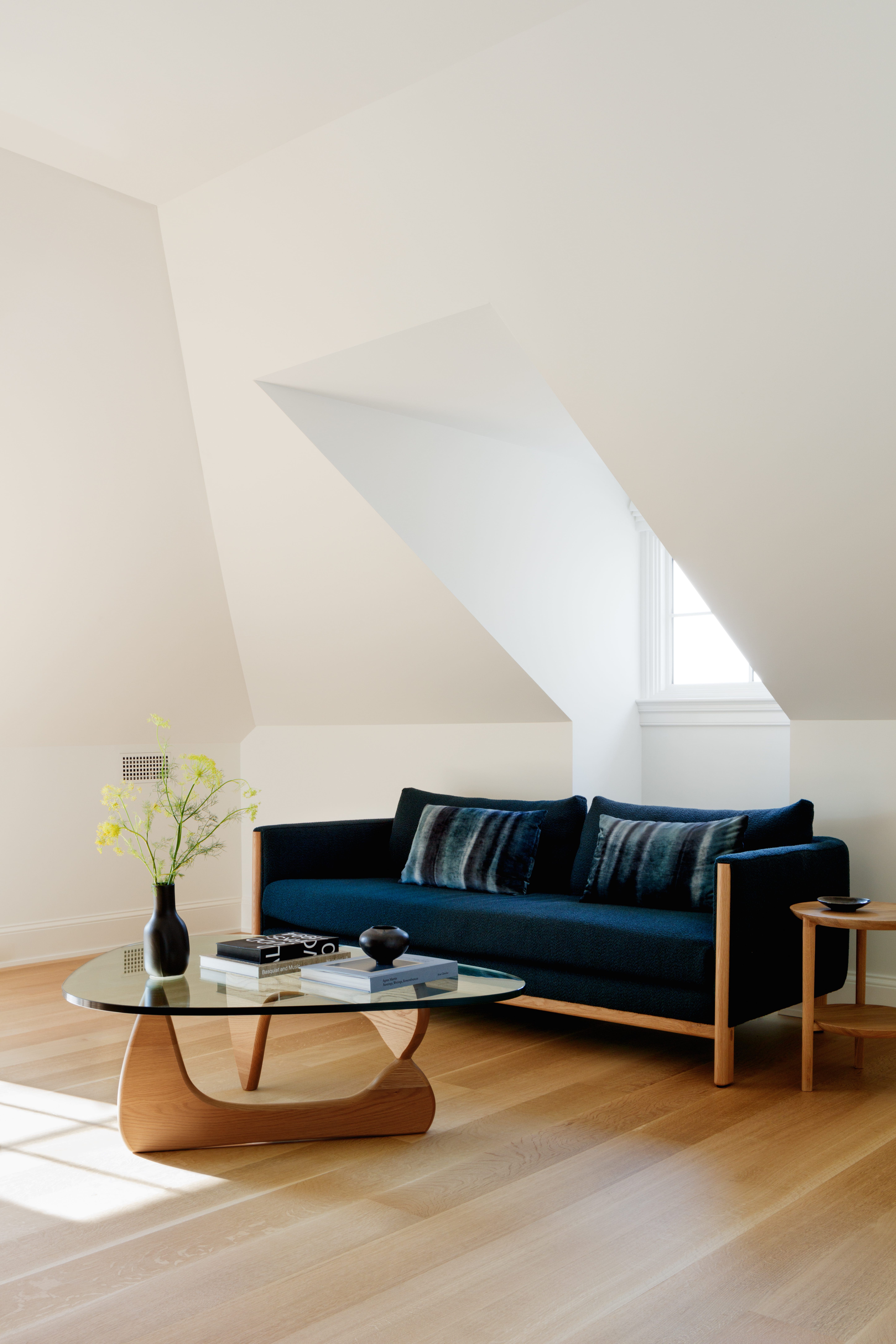 Blue sofa living room design