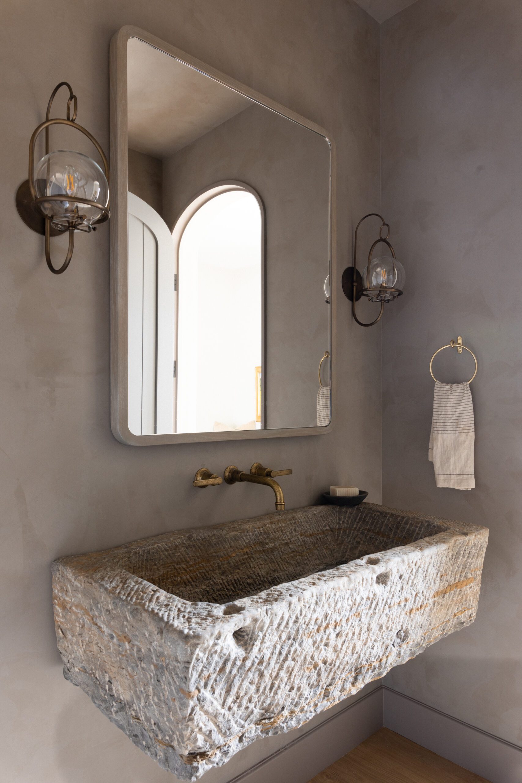 Stone bathroom sink
