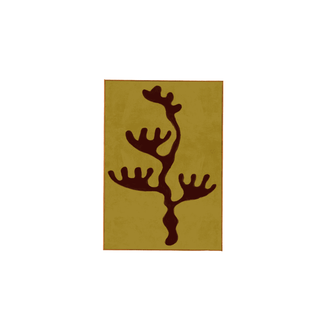 Olive oil yellow abstract artwork