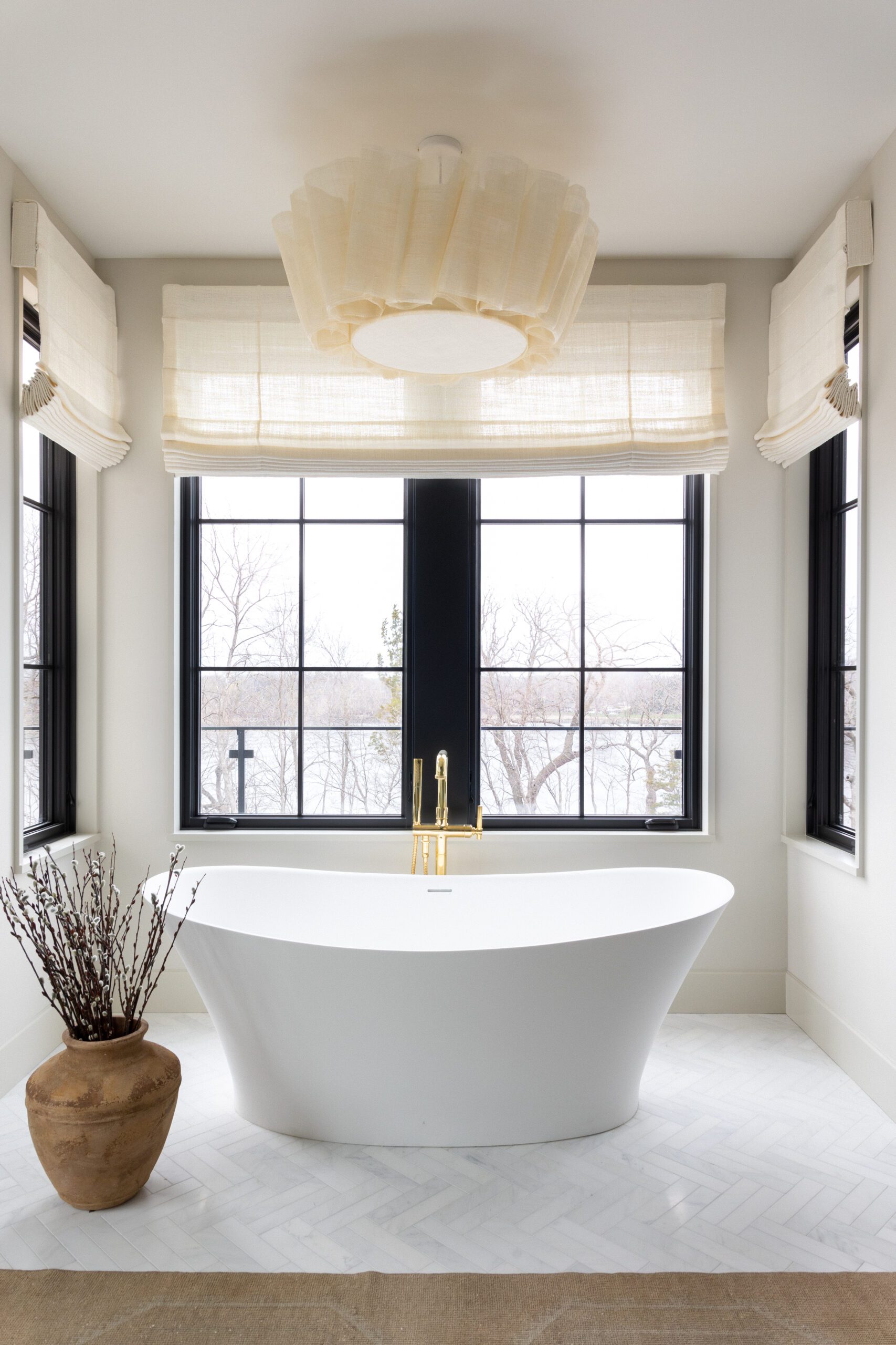 Freestanding tub bathroom design