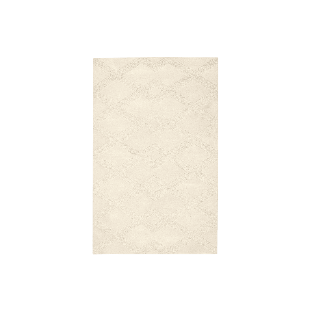 Cream textured wool rug