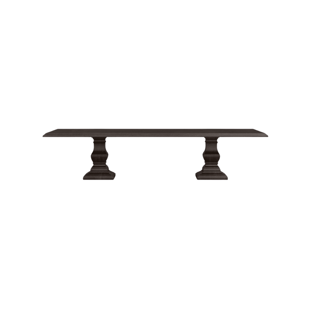 Long wooden dining table