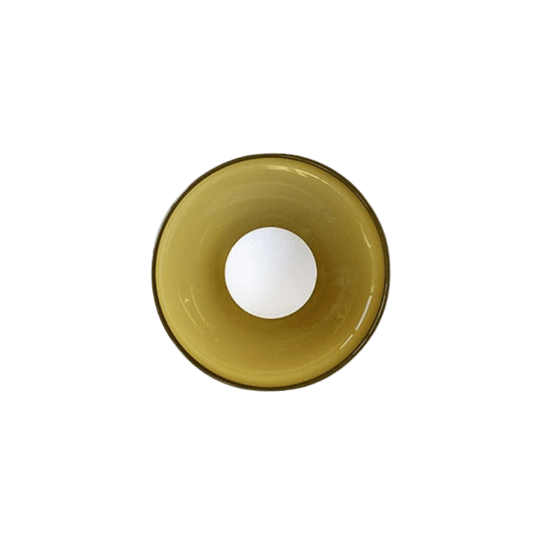 Olive oil yellow glass hallway fixture