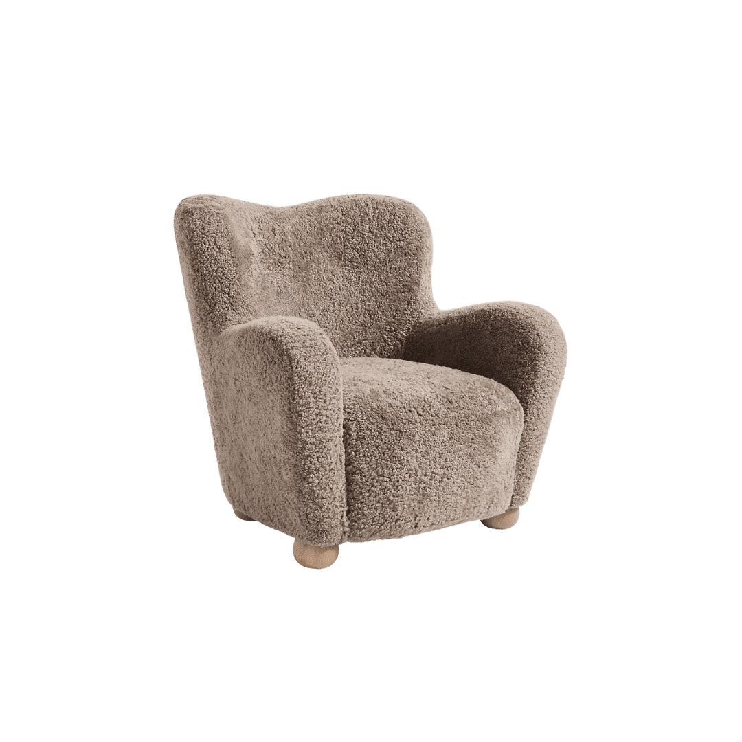 Wingback sherpa arm chair