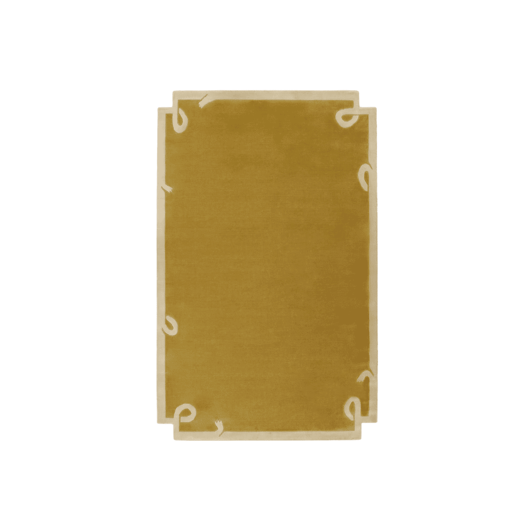 Olive oil yellow area rug