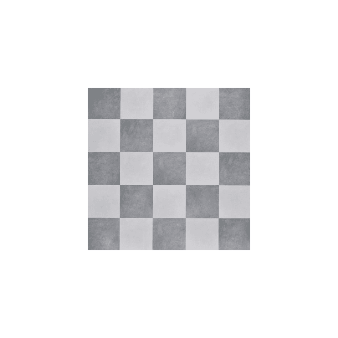 Grey checkerboard tile