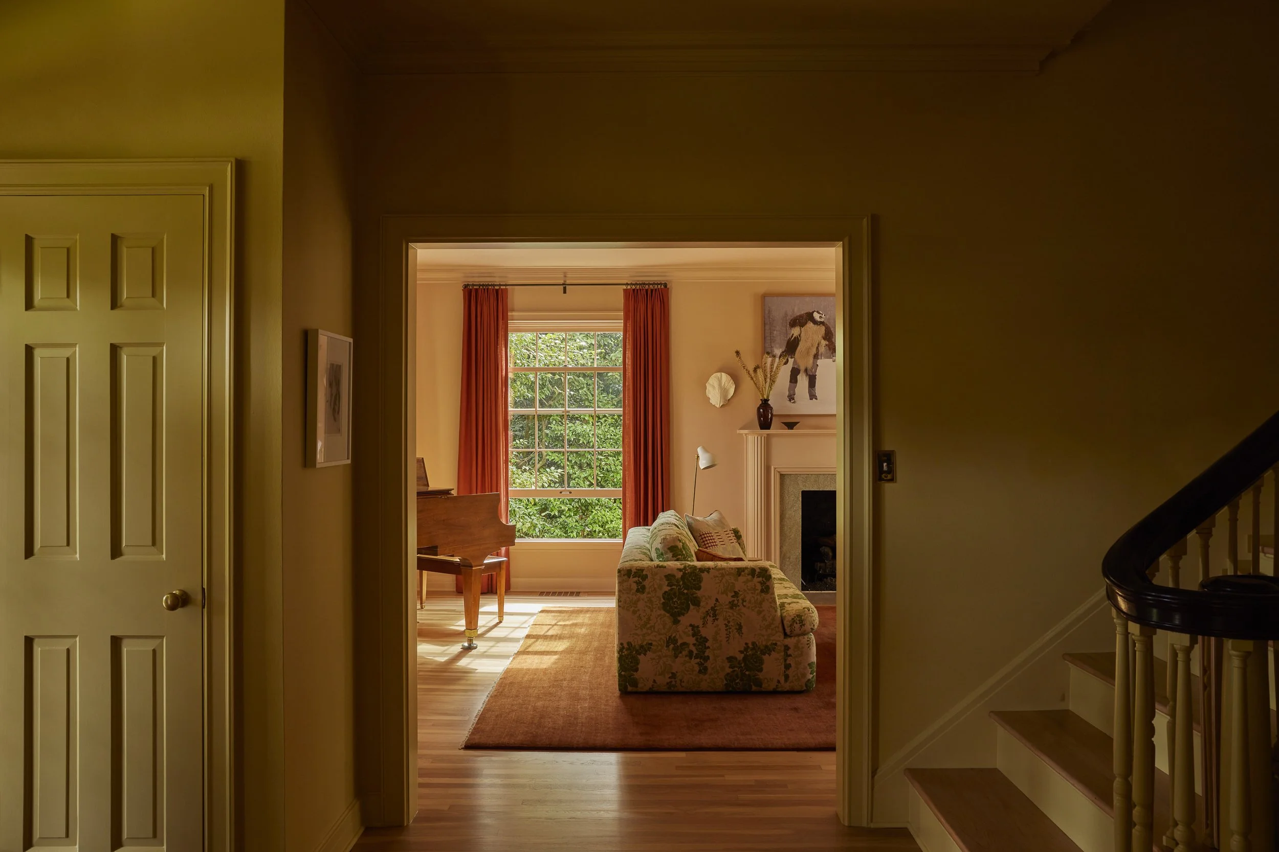 Olive oil yellow hallway