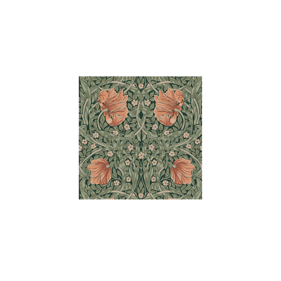 Floral wallpaper green and pink