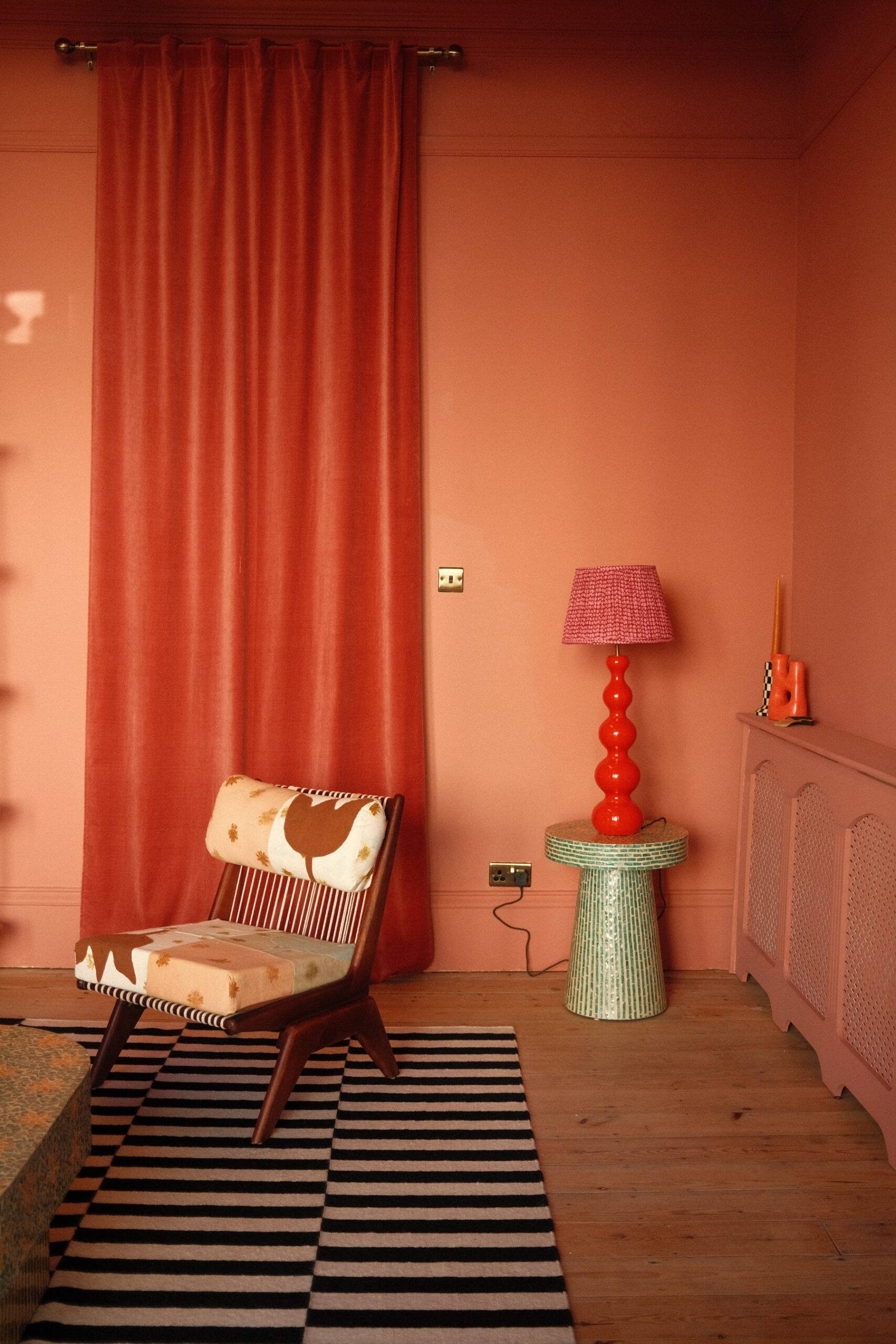 Orange curtains living room inspiration