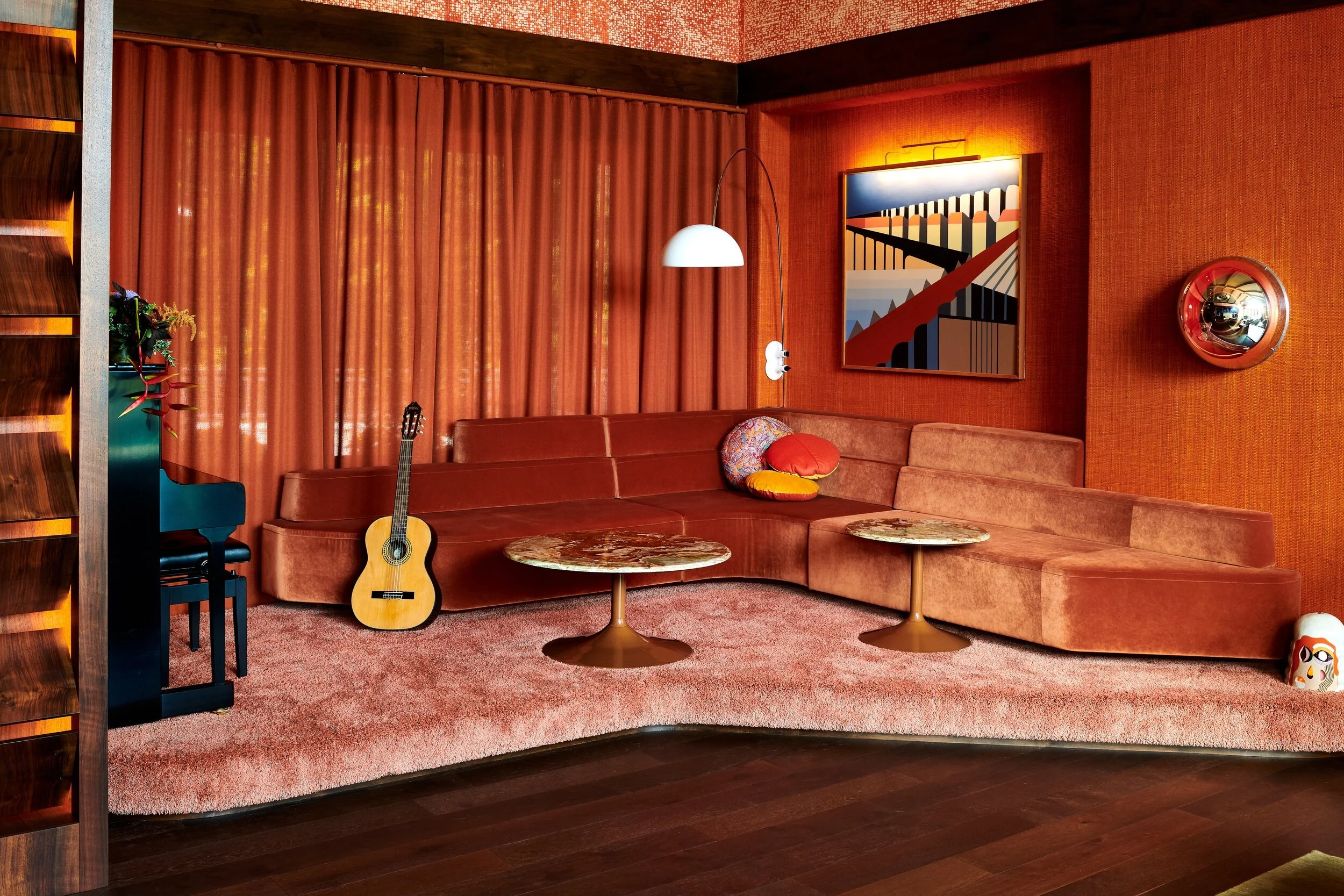 Orange living room textures